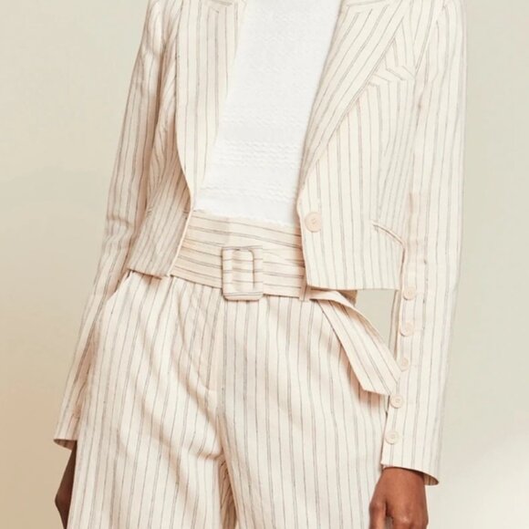 Veronica Beard Pinstripe Linen Suit Set - Picture 1 of 12